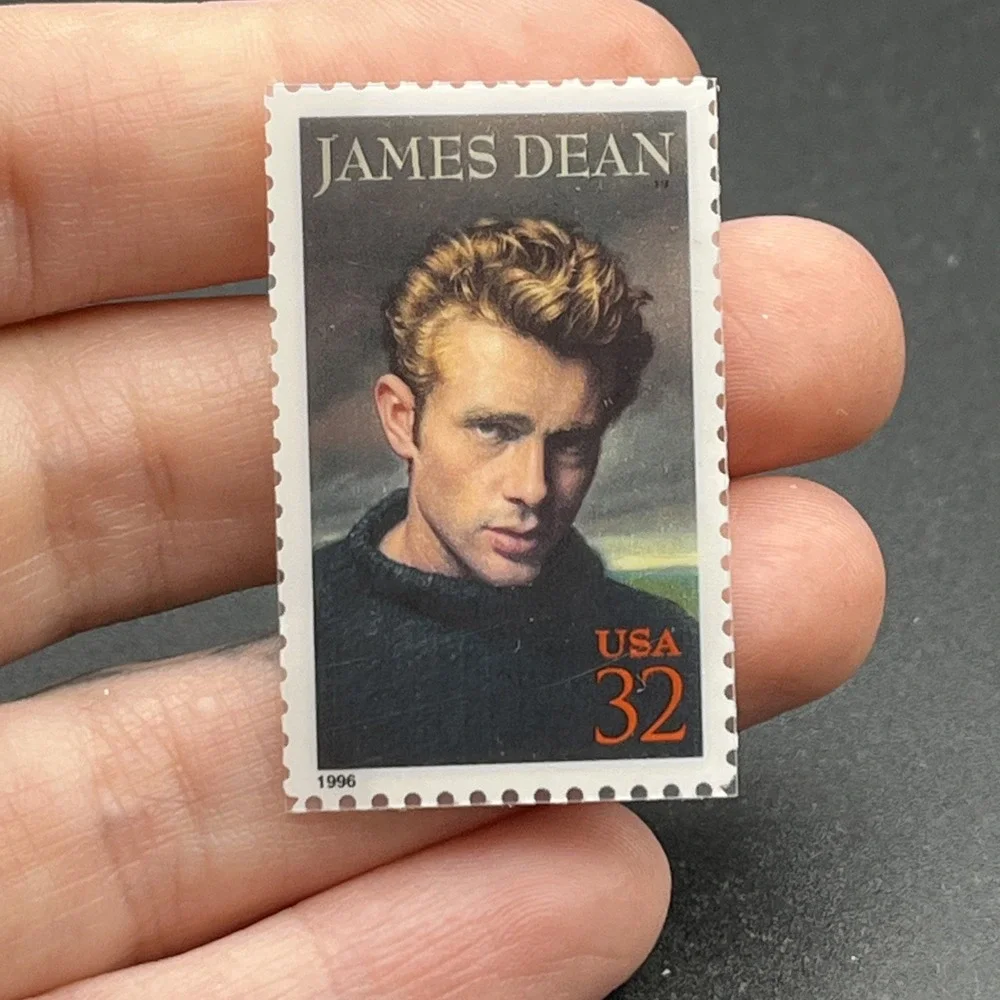 USPS United States Postal Service Stamp James Dean Plastic Lapel Hat Pin‎